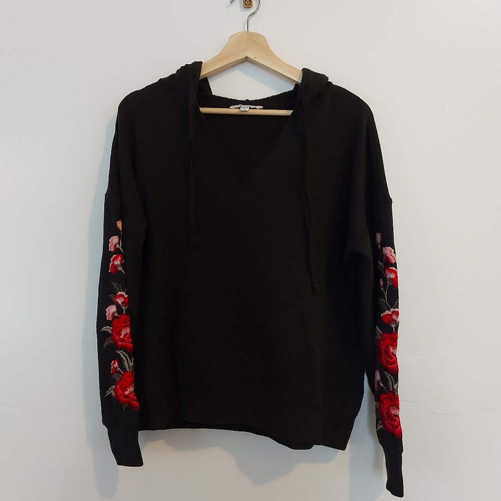 American Eagle Rose Embroidered Hoodie